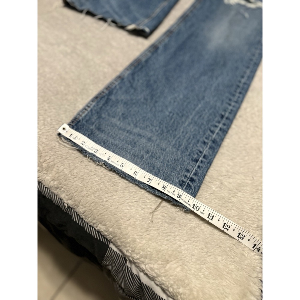 Zara High Waist Women's Blue Wide Leg Denim Jeans Distressed Size 2 26x34 - Picture 4 of 9